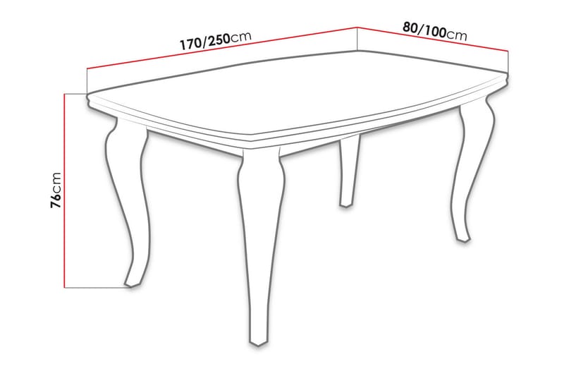 Tabell Forlengningsbart Spisebord 170 cm - Hvit - Møbler - Bord - Spisebord & kjøkkenbord