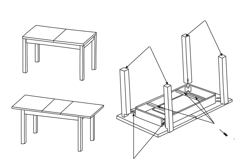 Tabell Forlengningsbart Spisebord 170 cm - Hvit - Spisebord & kjøkkenbord