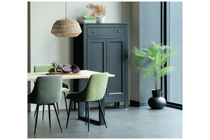 Tablo Spisebord U-Formede Ben 160 cm Ubehandlet - Eik/Svart - Møbler - Bord - Spisebord & kjøkkenbord