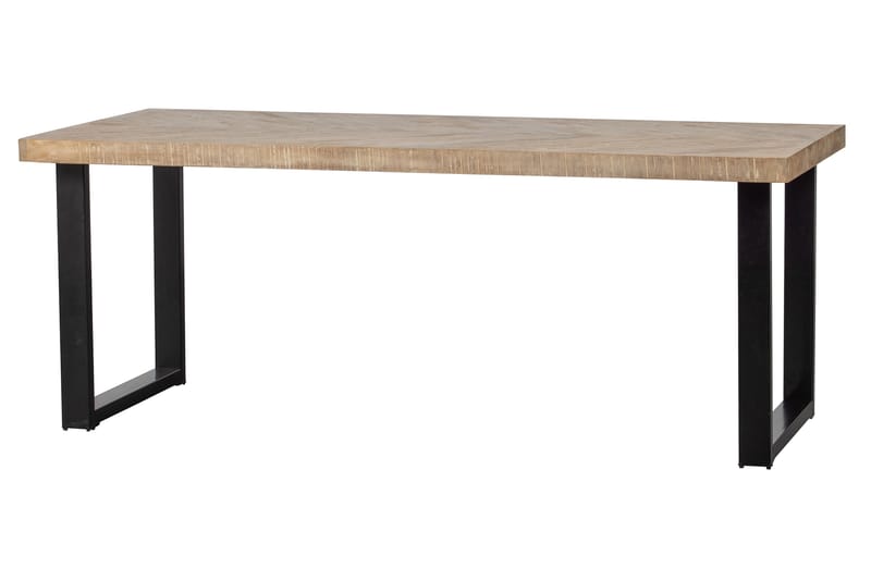 Tablo Spisebord U-Formede Ben 200 cm - Spetskypert/Natur/Svart - Møbler - Bord - Spisebord & kjøkkenbord