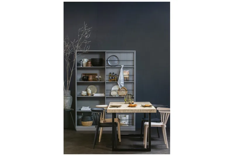 Tablo Spisebord U-Formede Ben 200 cm - Spetskypert/Natur/Svart - Møbler - Bord - Spisebord & kjøkkenbord