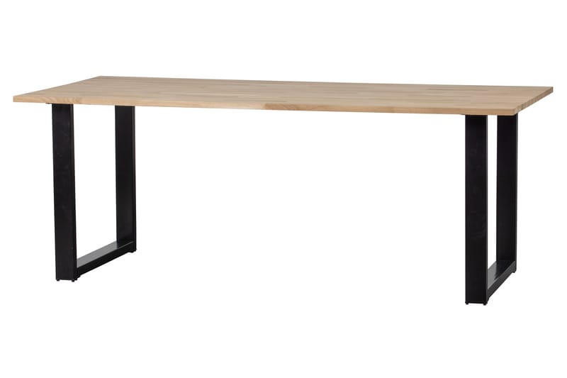 Tablo Spisebord U-Formede Ben 220 cm Ubehandlet - Eik/Svart - Spisebord & kjøkkenbord