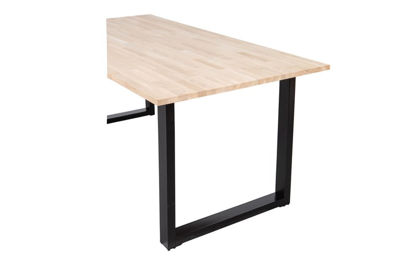 Tablo Spisebord U-Formede Ben 220 cm Ubehandlet - Eik/Svart - Spisebord & kjøkkenbord