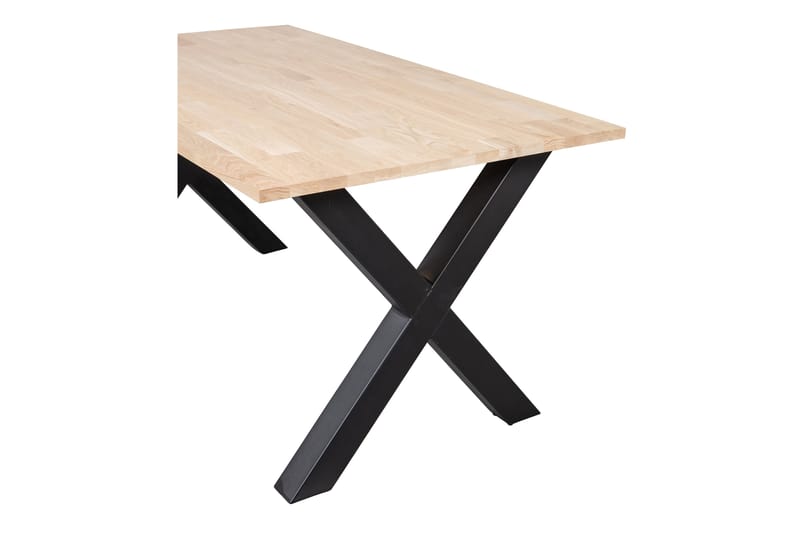 Tablo Spisebord X-Formede Ben 160 cm Ubehandlet - Eik/Svart - Spisebord & kjøkkenbord