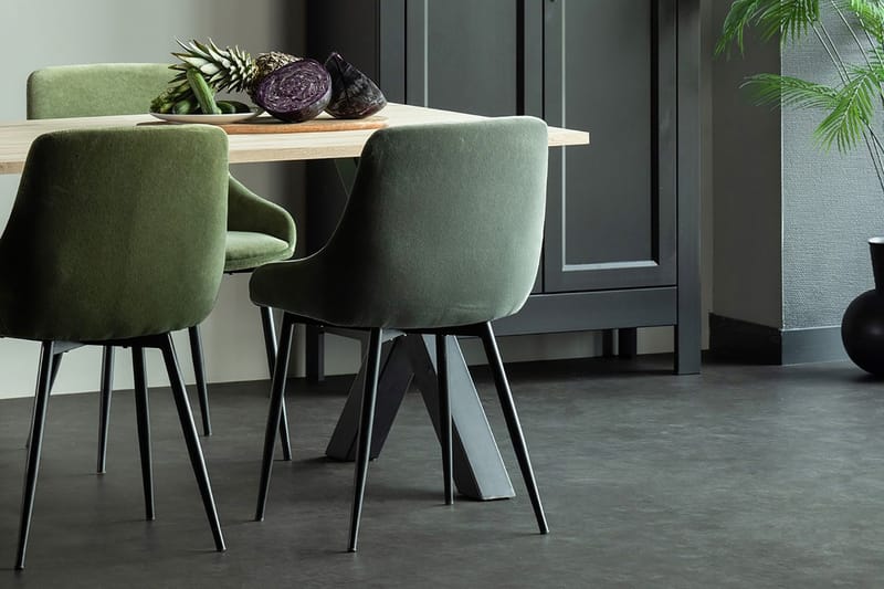 Tablo Spisebord X-Formede Ben 160 cm Ubehandlet - Eik/Svart - Møbler - Bord - Spisebord & kjøkkenbord