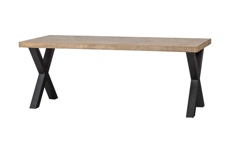Tablo Spisebord X-Formede Ben 180 cm - Spetskypert/Natur/Svart - Møbler - Bord - Spisebord & kjøkkenbord