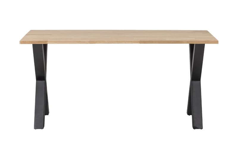 Tablo Spisebord X-Formede Ben 180 cm Ubehandlet - Eik/Svart - Spisebord & kjøkkenbord