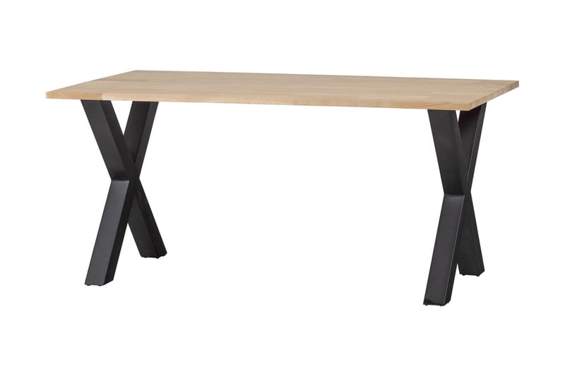 Tablo Spisebord X-Formede Ben 180 cm Ubehandlet - Eik/Svart - Spisebord & kjøkkenbord