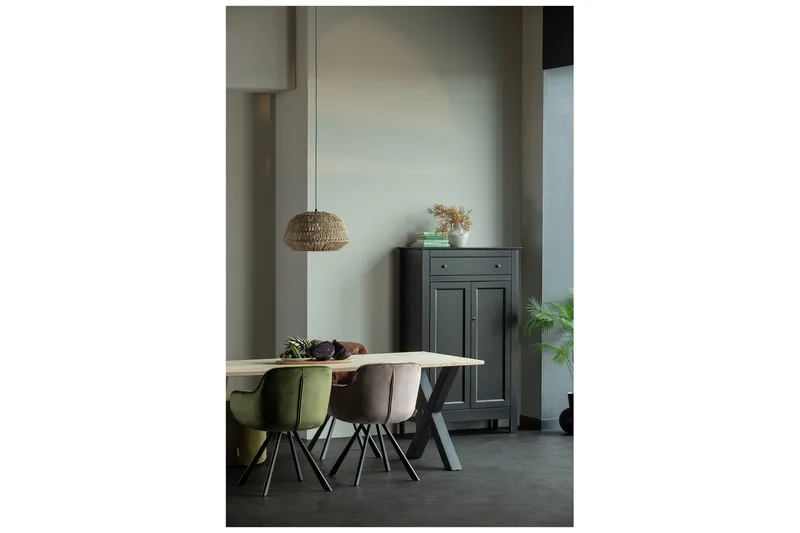 Tablo Spisebord X-Formede Ben 200 cm - Eik/Svart - Møbler - Bord - Spisebord & kjøkkenbord