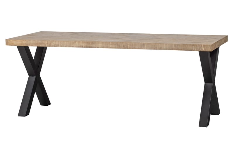 Tablo Spisebord X-Formede Ben 200 cm - Spetskypert/Natur/Svart - Møbler - Bord - Spisebord & kjøkkenbord
