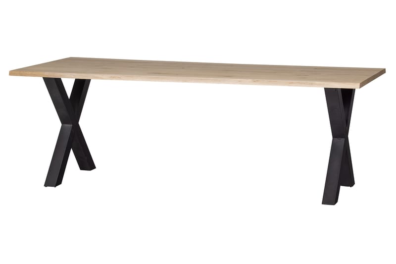 Tablo Spisebord X-Formede Ben 220 cm - Eik/Svart - Møbler - Bord - Spisebord & kjøkkenbord