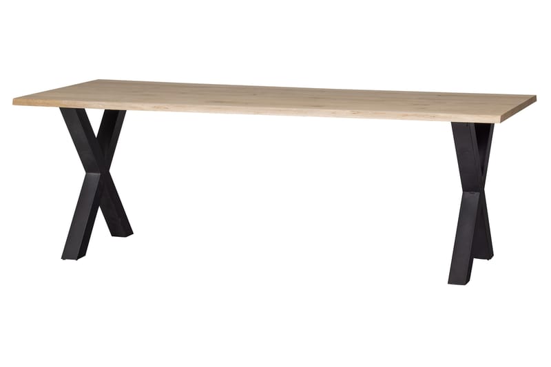 Tablo Spisebord X-Formede Ben 220 cm - Eik/Svart - Spisebord & kjøkkenbord