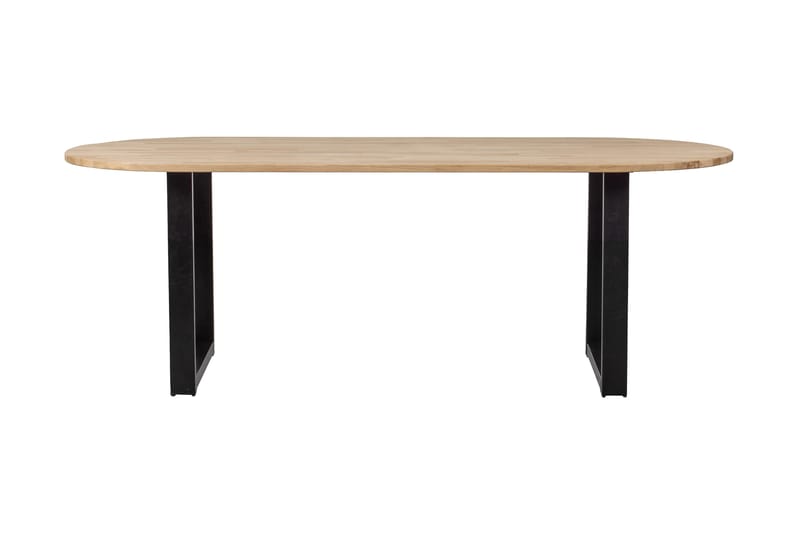 Tablo Spisebord X-Formede Ben 220 cm Ovalt - Eik/Svart - Spisebord & kjøkkenbord