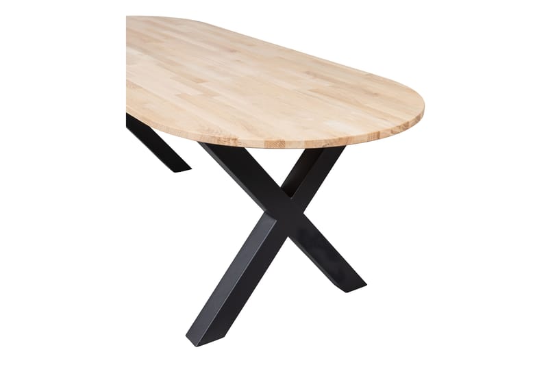 Tablo Spisebord X-Formede Ben 220 cm Ovalt - Eik/Svart - Møbler - Bord - Spisebord & kjøkkenbord