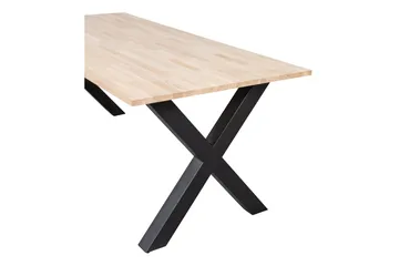Tablo Spisebord X-Formede Ben 220 cm Ubehandlet - Eik/Svart - Møbler - Bord - Spisebord & kjøkkenbord