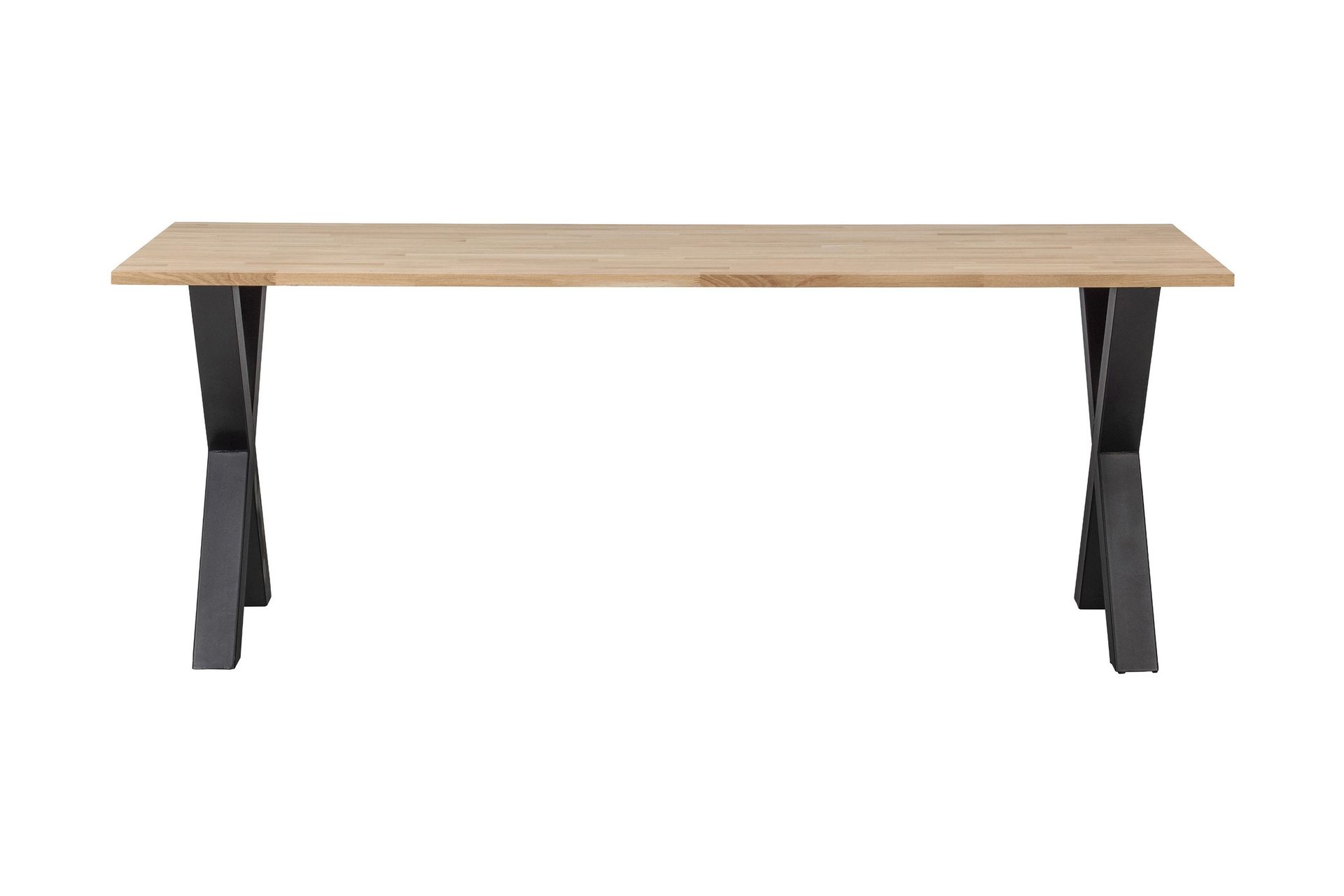 Tablo Spisebord X-Formede Ben 220 cm Ubehandlet - Eik/Svart