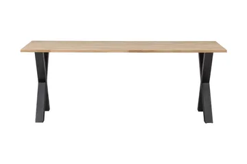 Tablo Spisebord X-Formede Ben 220 cm Ubehandlet - Eik/Svart - Møbler - Bord - Spisebord & kjøkkenbord
