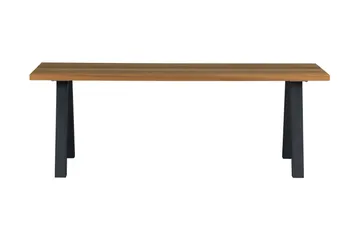Tablo Stort Rektangulært Spisebord 200 cm i Tre med Eik- og Metallutseende - Brun|Svart - Møbler - Bord - Spisebord & kjøkkenbord
