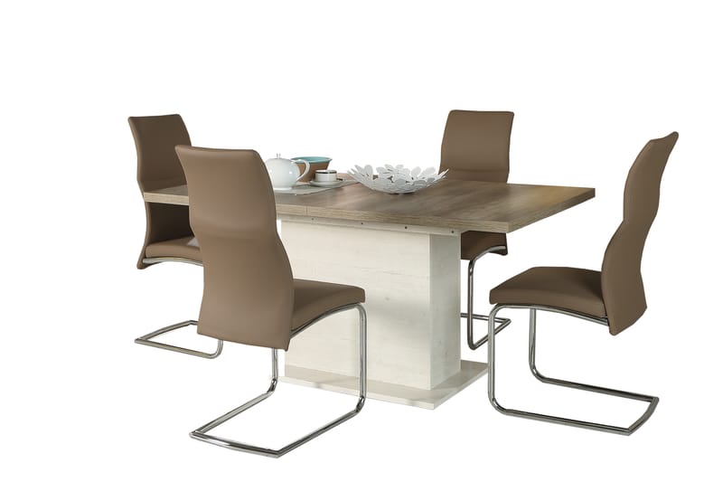Talebi Spisebord 90 cm - Brun / Hvit - Spisebord & kjøkkenbord