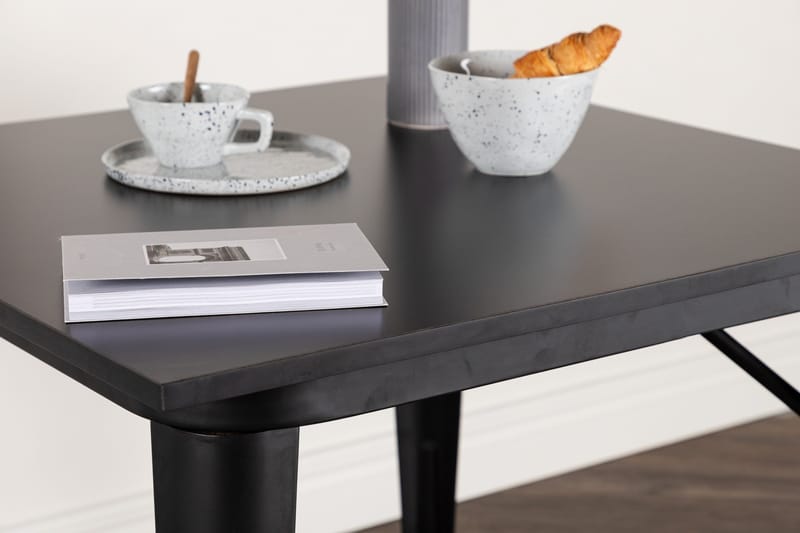 Tempe Lite Kvadratisk Spisebord 80 cm med Metalllook - Svart - Møbler - Bord - Spisebord & kjøkkenbord