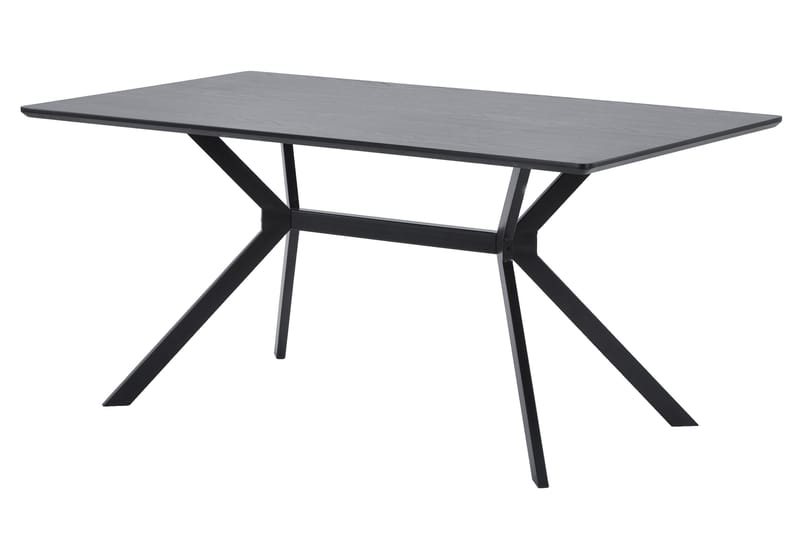 Tero Rektangulært Spisebord 160 cm i Metall og Tre med Mørkt Treutseende - Svart - Møbler - Bord - Spisebord & kjøkkenbord