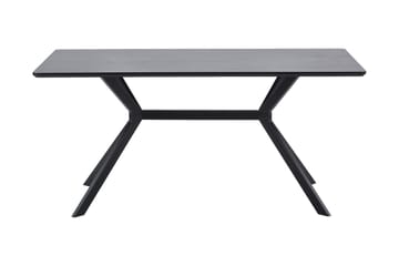 Tero Rektangulært Spisebord 160 cm i Metall og Tre med Mørkt Treutseende - Svart - Møbler - Bord - Spisebord & kjøkkenbord