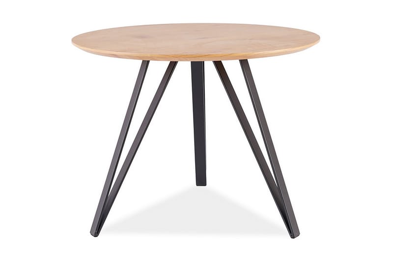 Thaleia Spisebord 100 cm Rundt - Eik/Mattsvart - Møbler - Bord - Spisebord & kjøkkenbord
