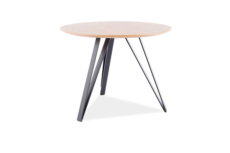 Thaleia Spisebord 100 cm Rundt - Eik/Mattsvart - Møbler - Bord - Spisebord & kjøkkenbord