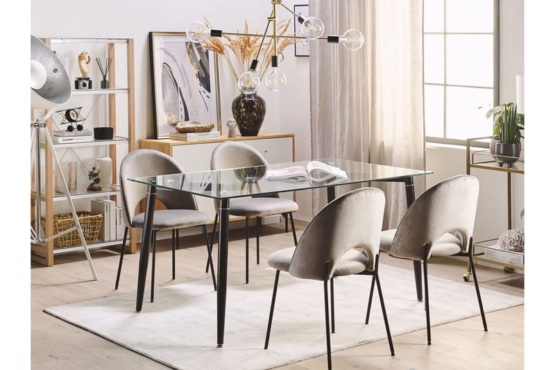 Totham Spisebord 150 cm - Glass/Svart - Møbler - Bord - Spisebord & kjøkkenbord