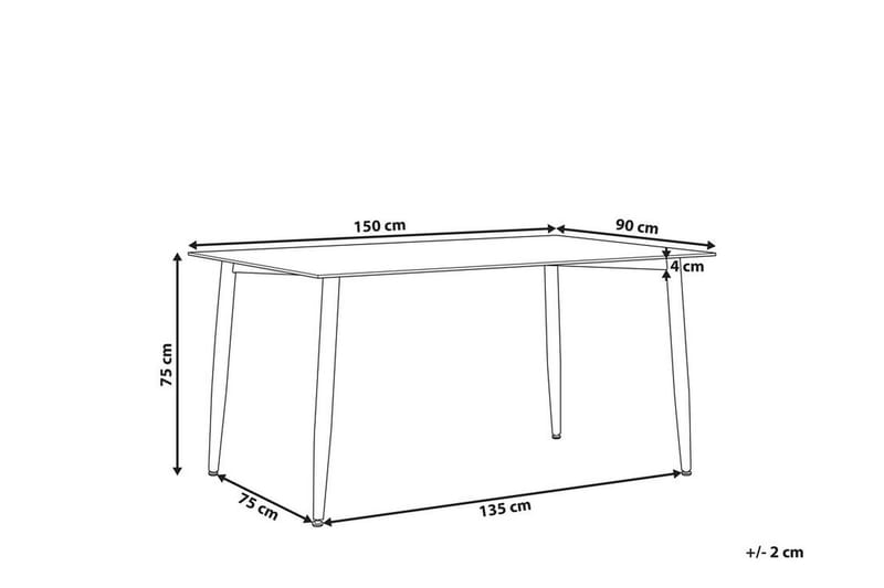 Totham Spisebord 150 cm - Glass/Svart - Spisebord & kjøkkenbord