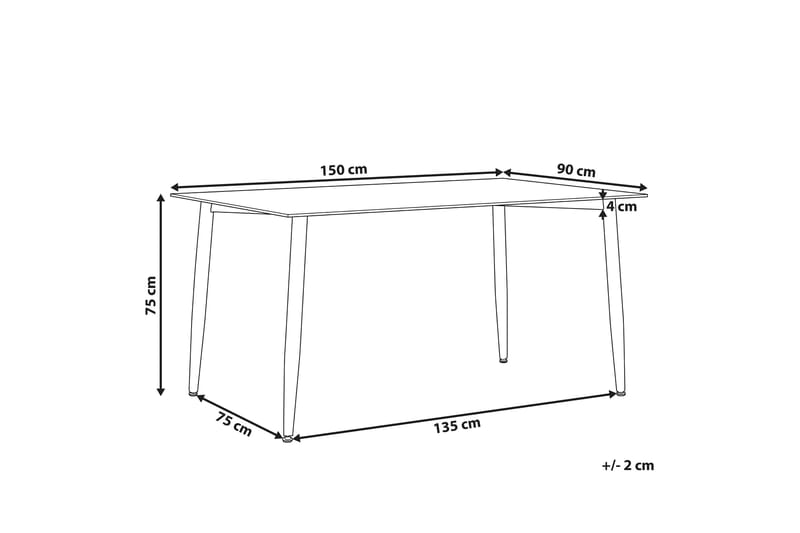 Totham Spisebord 150 cm - Glass/Svart - Spisebord & kjøkkenbord