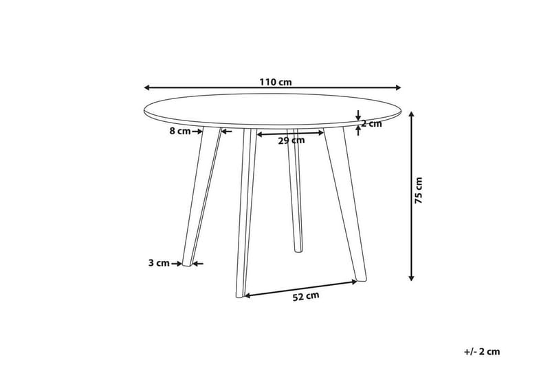 Trayson Spisebord 110 cm - Grå - Spisebord & kjøkkenbord