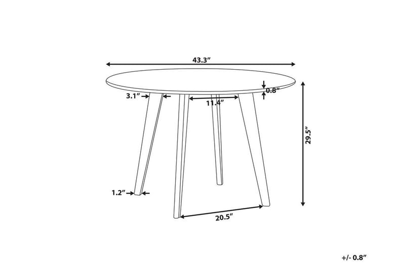 Trayson Spisebord 110 cm - Grå - Spisebord & kjøkkenbord