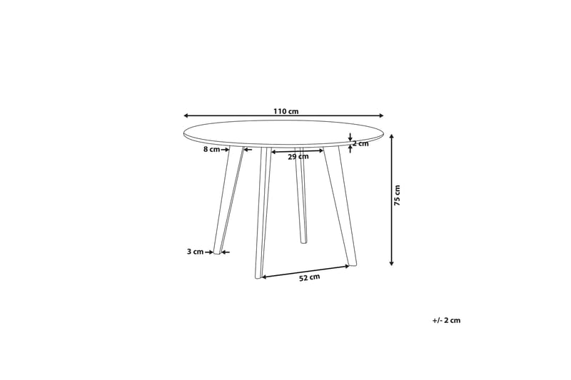 Trayson Spisebord 110 cm - Grå - Spisebord & kjøkkenbord