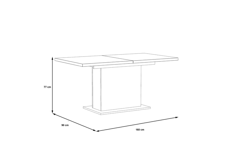 Trecante Spisebord Forlengningsbar 160 cm - Brun - Spisebord & kjøkkenbord