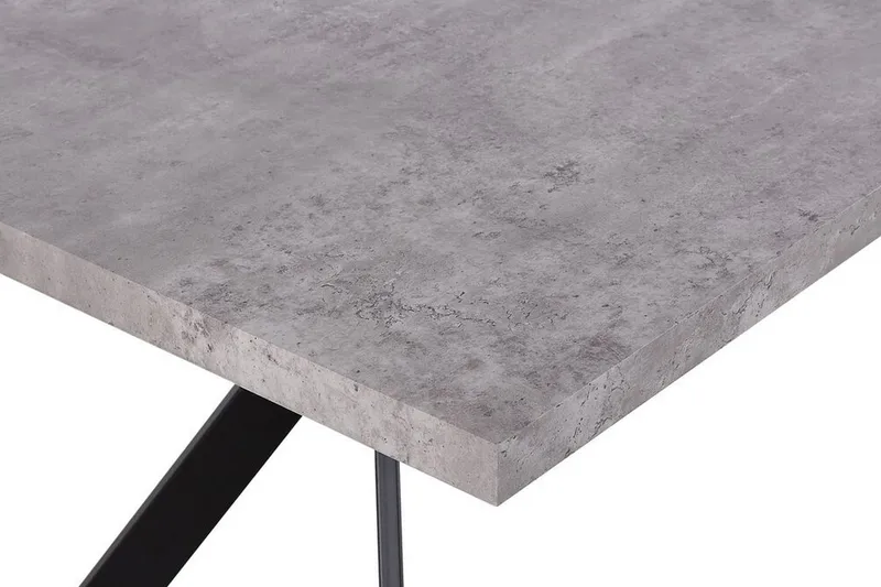 Trimboli Rektangulært Spisebord 160 cm i Tre og Metall med Betonglook - Grå - Møbler - Bord - Spisebord & kjøkkenbord