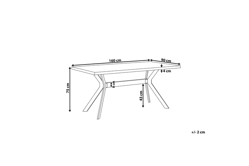 Trimboli Rektangulært Spisebord 160 cm i Tre og Metall med Betonglook - Grå - Møbler - Bord - Spisebord & kjøkkenbord