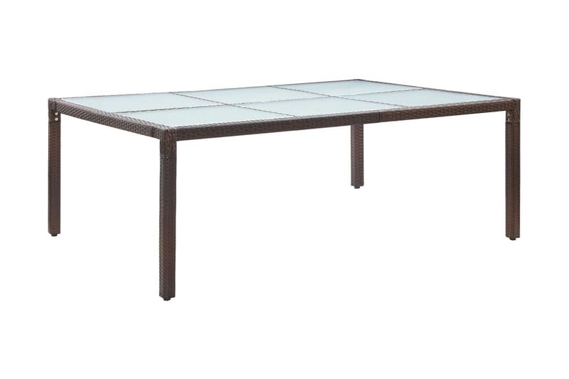 Utendørs spisebord brun 200x150x74 cm polyrotting - Møbler - Bord - Spisebord & kjøkkenbord