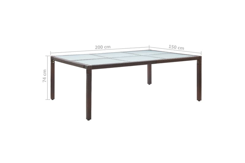 Utendørs spisebord brun 200x150x74 cm polyrotting - Spisebord & kjøkkenbord