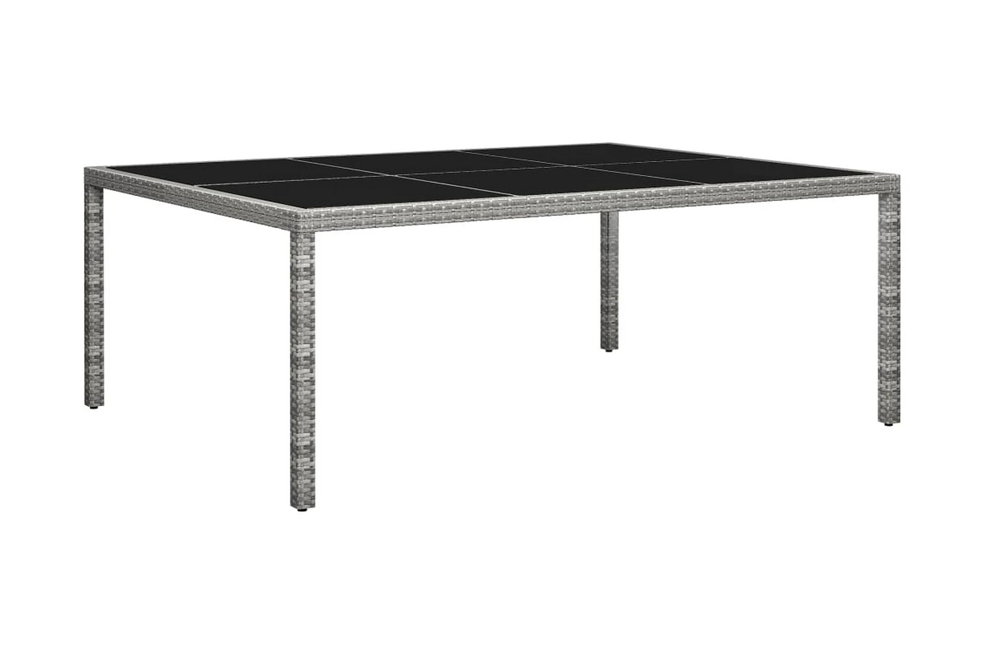 Utend�ørs spisebord grå 200x150x74 cm polyrotting - Møbler - Bord - Spisebord & kjøkkenbord