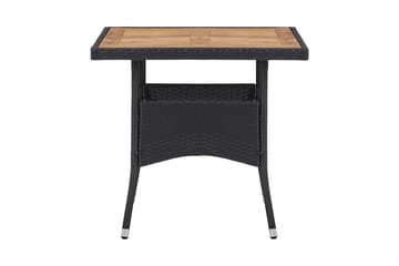 Utendørs spisebord polyrotting & heltre akasie 150x74cm - Svart - Møbler - Bord - Spisebord & kjøkkenbord