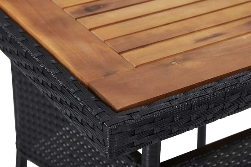 Utendørs spisebord polyrotting & heltre akasie 150x74cm - Svart - Spisebord & kjøkkenbord