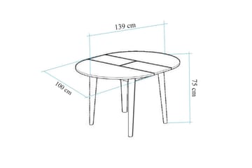 Valsot Spisebord 100 cm - Hvit - Møbler - Bord - Spisebord & kjøkkenbord