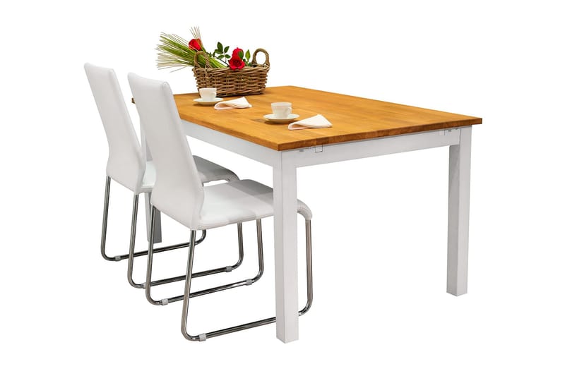 Vaticana Spisebord 140 cm - Tre/Hvit - Spisebord & kjøkkenbord