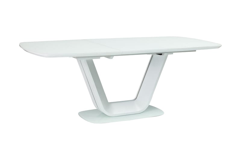 Ventera Forlengningsbart Spisebord 160 cm - Glass/Hvit - Spisebord & kjøkkenbord