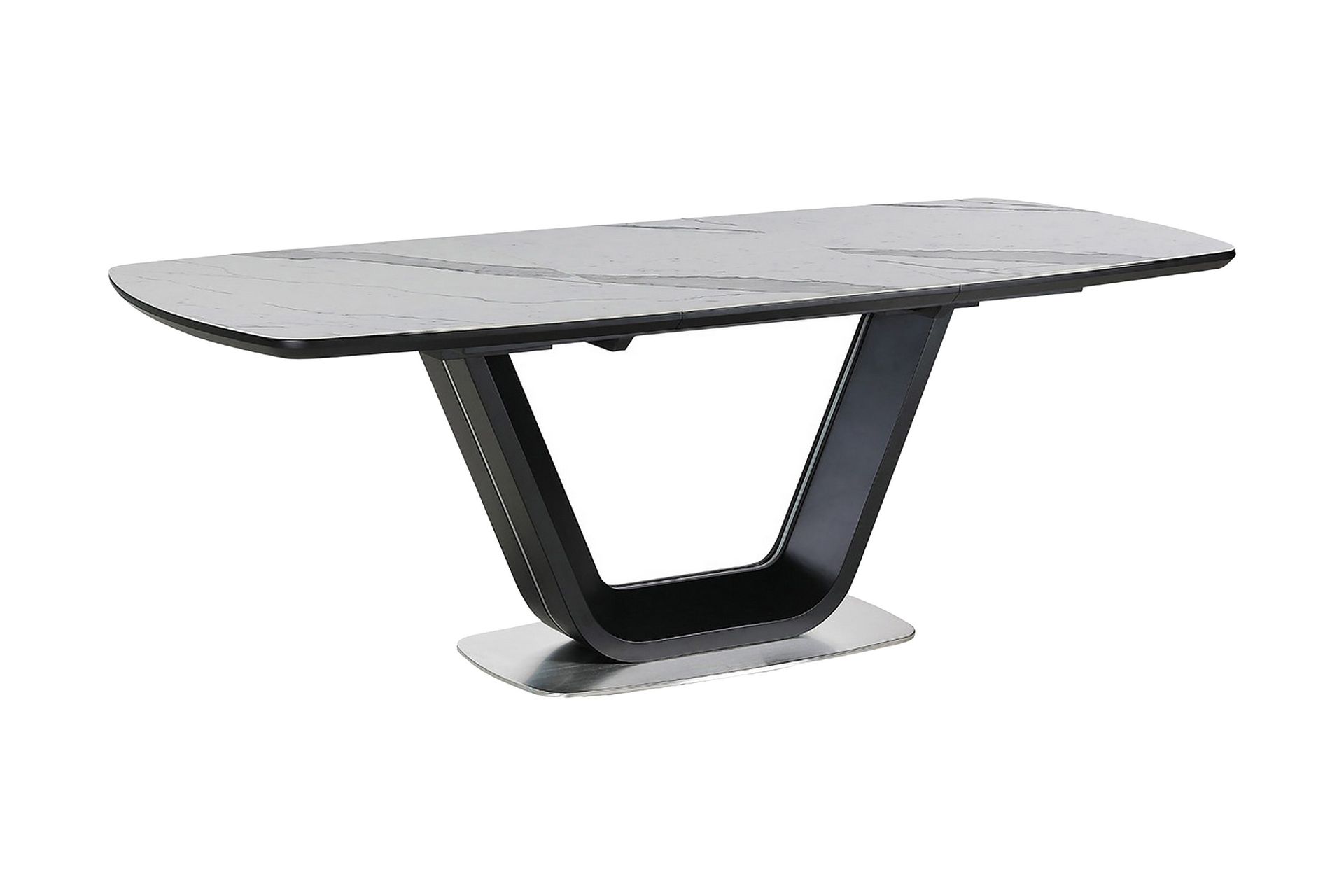 Ventera Forlengningsbart Spisebord 160 cm - Keramikk/Svart/Hvit