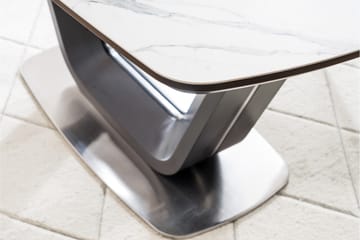 Ventera Forlengningsbart Spisebord 160 cm - Keramikk/Svart/Hvit - Møbler - Bord - Spisebord & kjøkkenbord