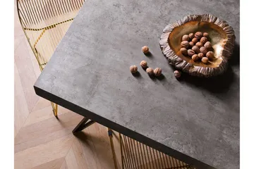 Verd Rektangulært Spisebord 160 cm i Tre og Metall med Betongutseende - Grå - Møbler - Bord - Spisebord & kjøkkenbord