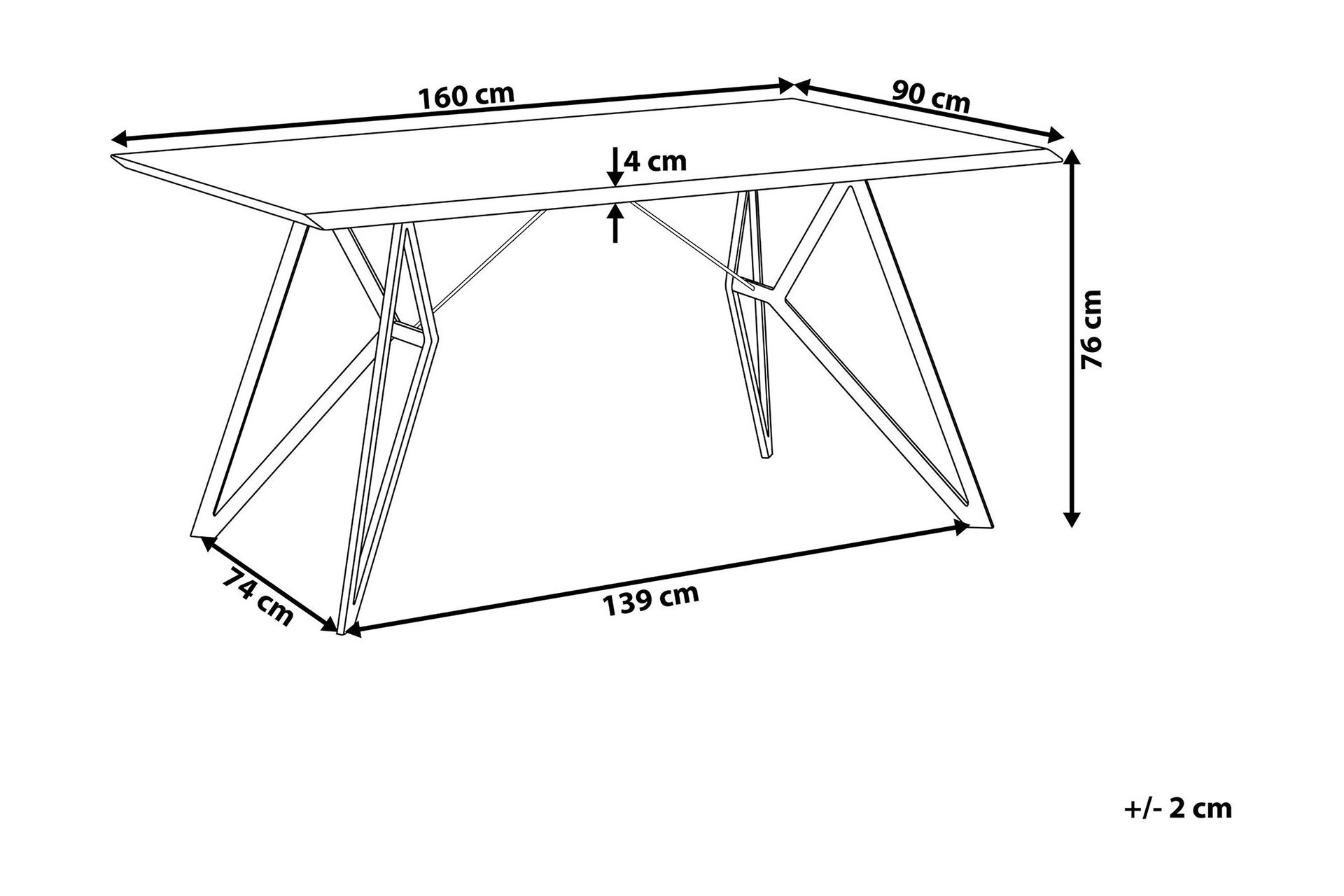 Verd Spisebord 160x90 cm - Grå - Møbler - Bord - Spisebord & kjøkkenbord
