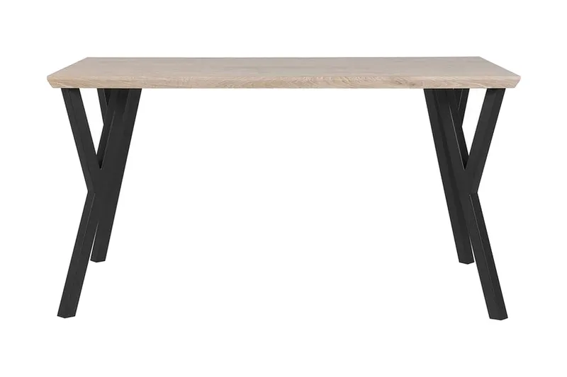 Willanna Rektangulært Spisebord 140 cm i Tre med Eik- og Metalllook, Lysebrun